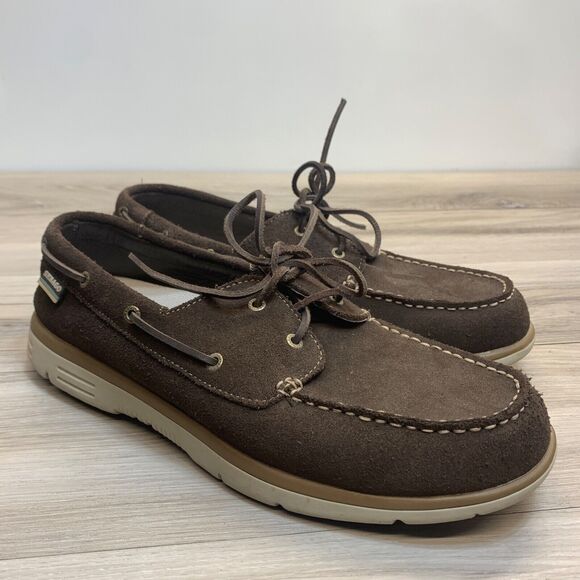 Sebago Docksides Men's Size 11.5W Wide Finn Dark Brown Slip On Fisherman Shoes - Picture 1 of 12